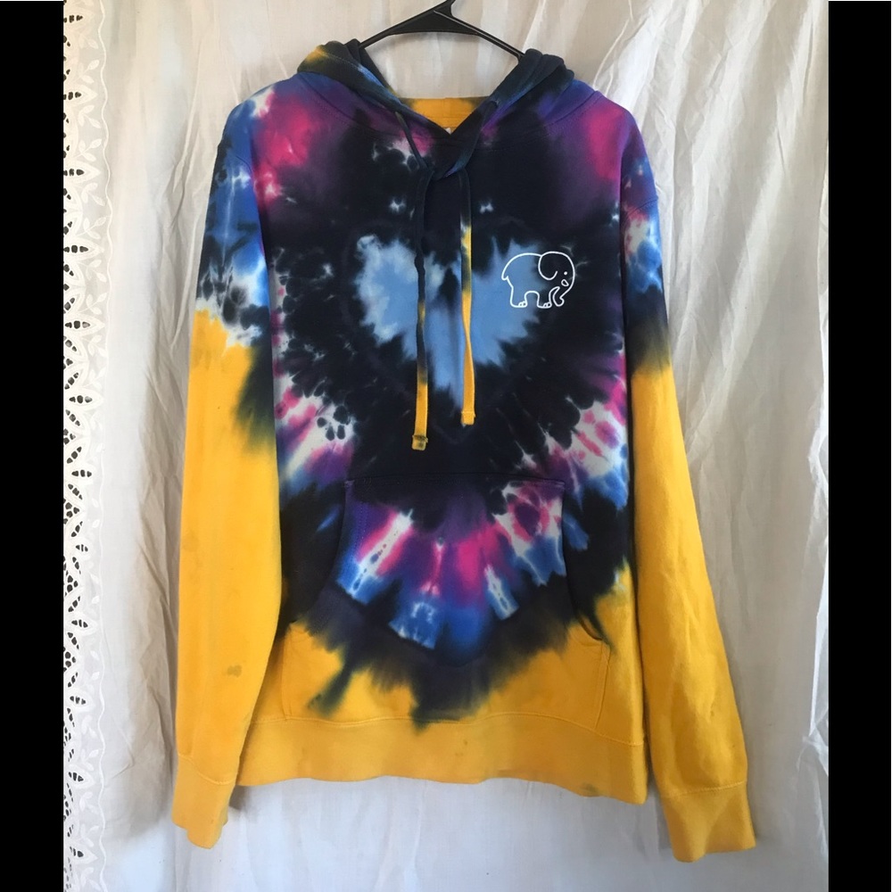 Independent Trading Company tie dye sweatshirt hoodie ((S)